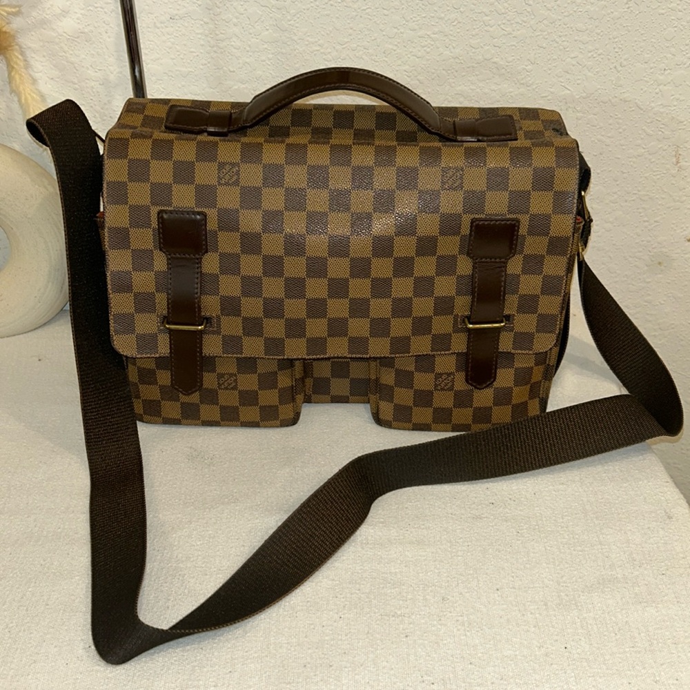 Louis Vuitton Broadway Damier Ebene  Canvas Messenger Bag Xbody Authentic +COA